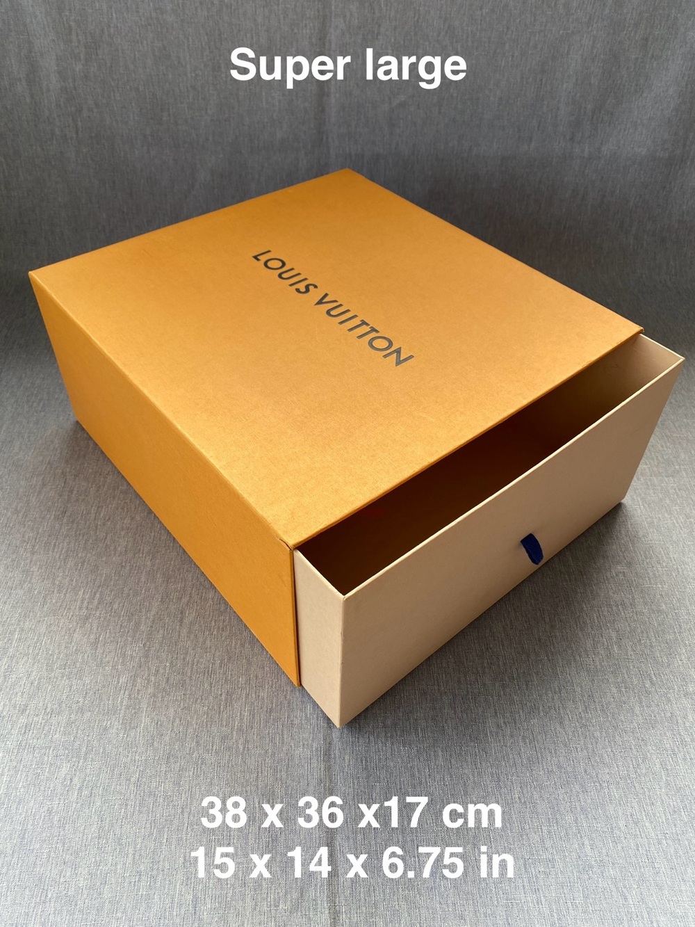 Authentic Louis Vuitton | Sliding Drawer Box with Blue Pull Gift Storage